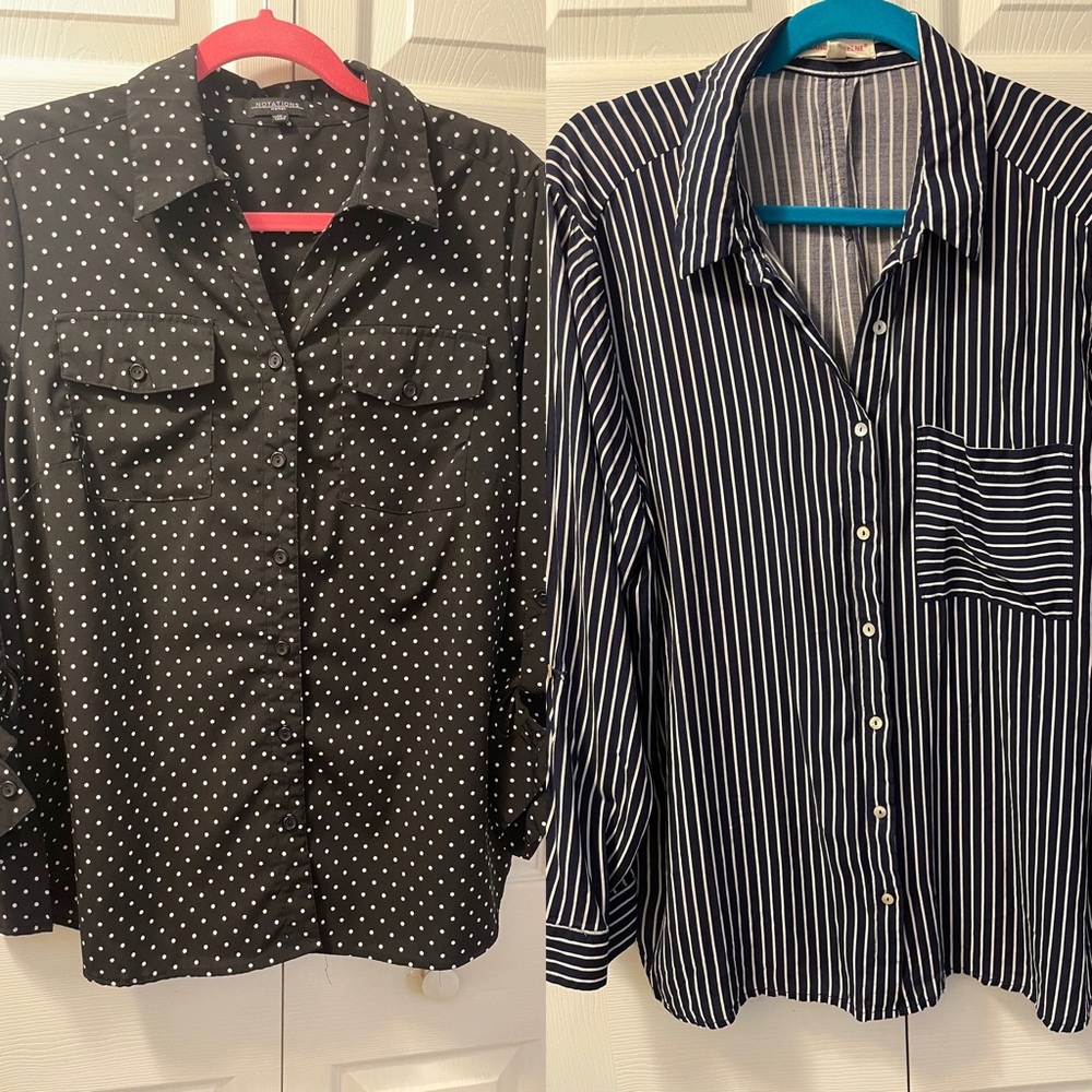 2 Button up blouses 1x